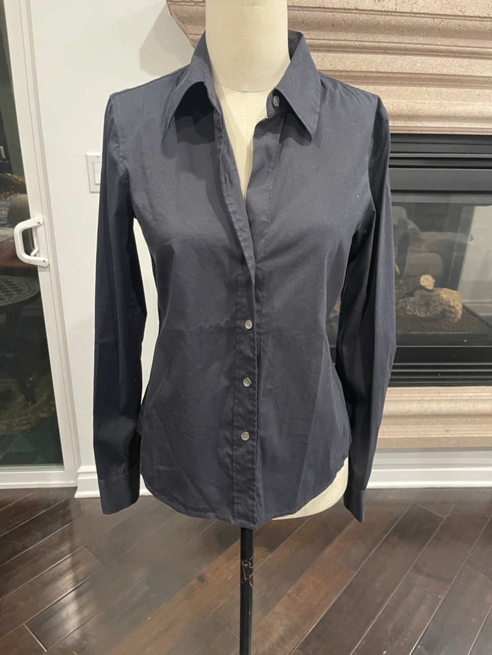 Theory Classic Black Button-Up Women's Shirt